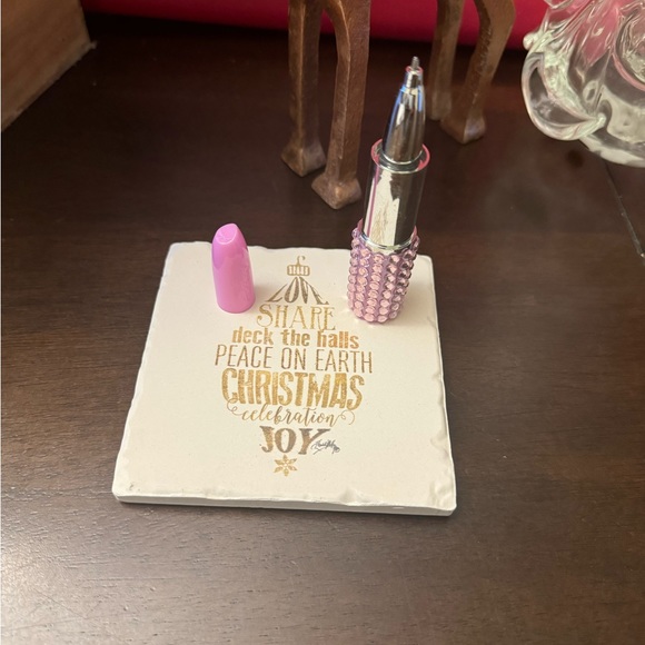 Rhinestone lipstick shaped pens compact - Picture 2 of 16